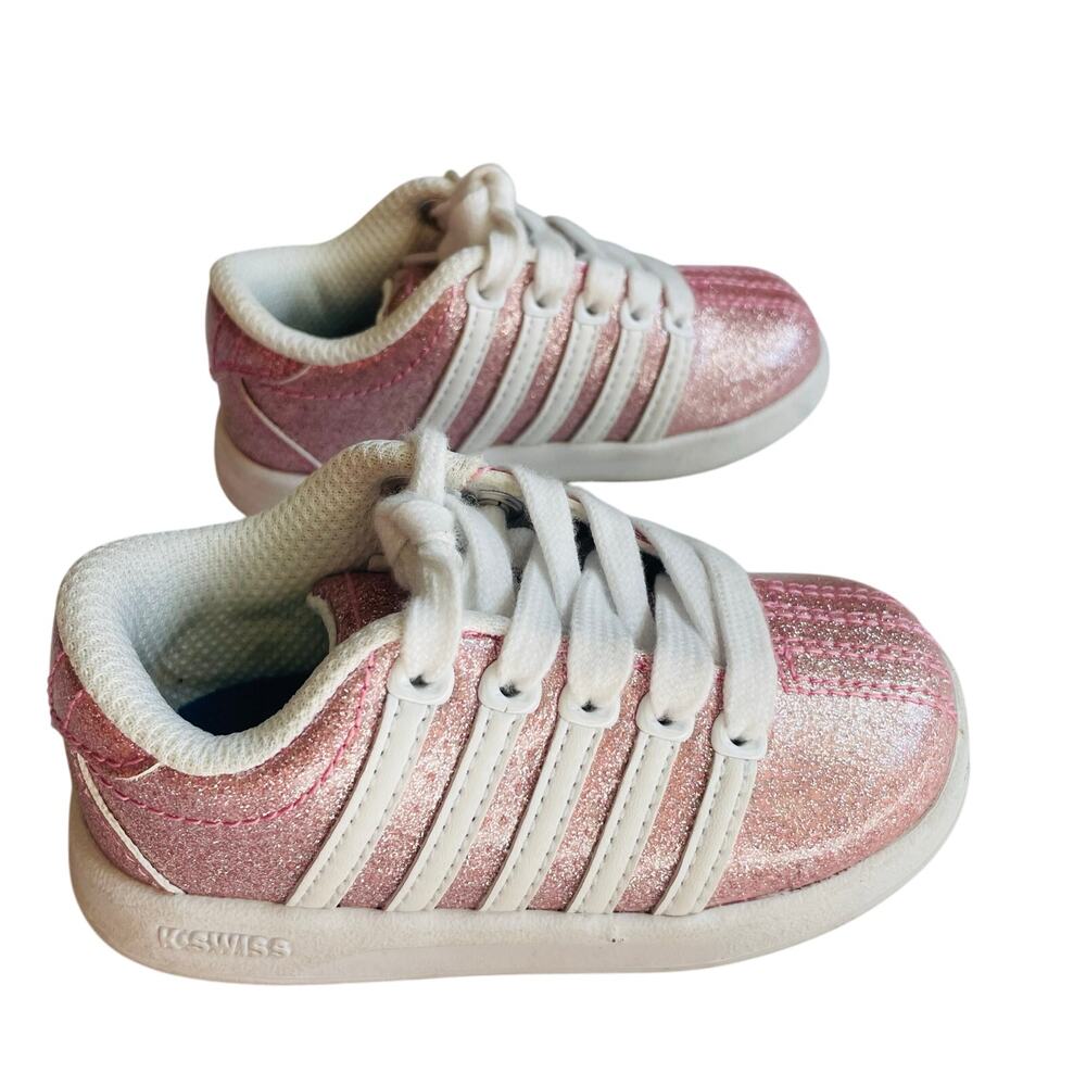K-Swiss Classic Casual Toddler Shoes Size 5 Glitter Pink White Shoes